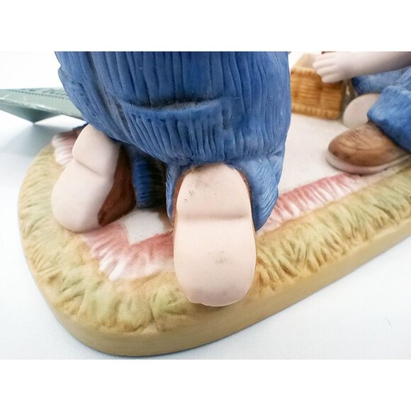 Denim Days by Home Interiors and Gifts 1998 Vintage Figurine Boy and Girl Picnic - Picture 7 of 12